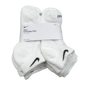 Nike Everyday Plus Cushion Low Socks 6 Pack Men's Size 8-12 White NEW